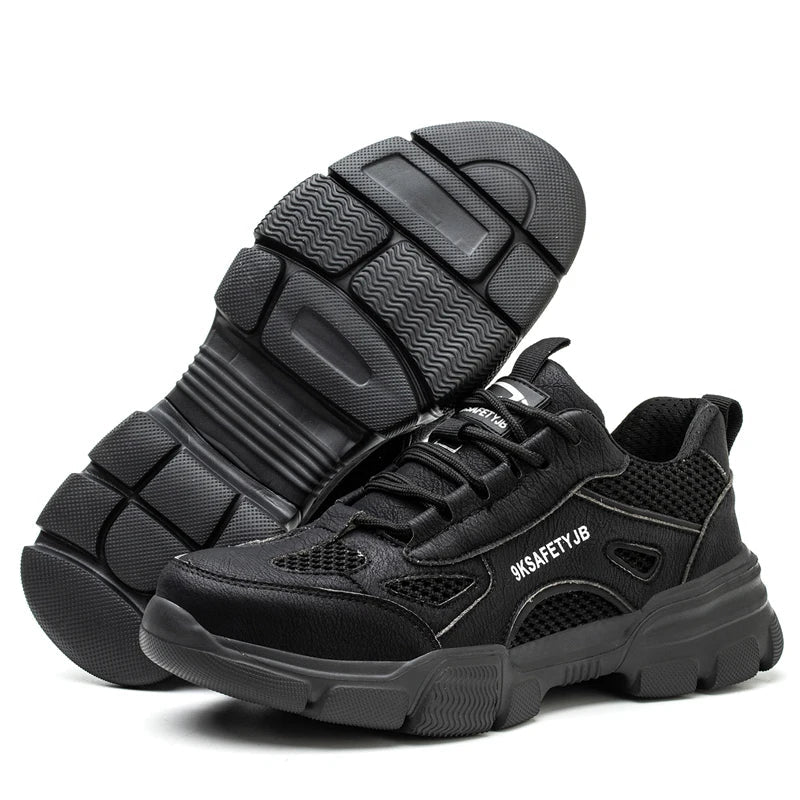 Men Safety Shoes Work Sneaker Anti-smash Non Slip Work Shoes Steel Toe Protection Shoes Lightweight Breathable Industrial Shoes