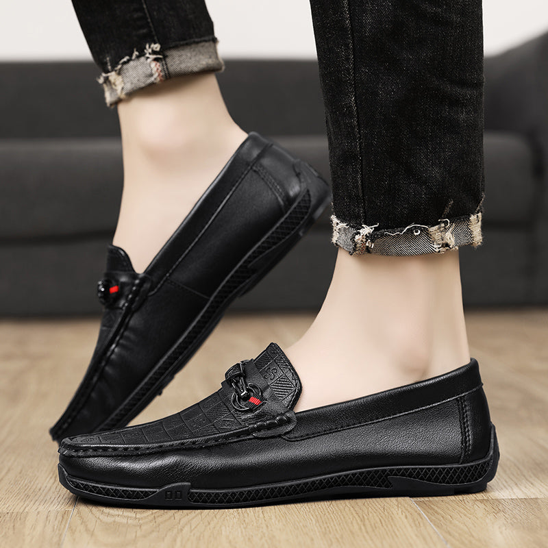 Fashion Leather Men Casual Shoes Slip on Formal Loafers Luxury Brand Comfortable Men Italian Soft Male Driving Shoes