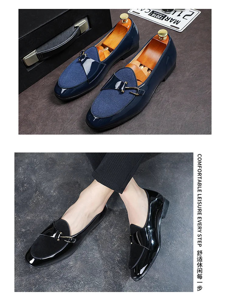 Men's Casual Leather Shoes Buckle Trendy Party Wedding Shoe Mens Comfortable Driving Flats Men Moccasins Loafers EUR Sizes 38-48