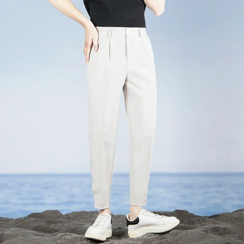 Korean Fashion Summer Men's Casual Harem Pants High Street Loose Bound Feet Sweatpants Male Black Gray White Jogging Trousers