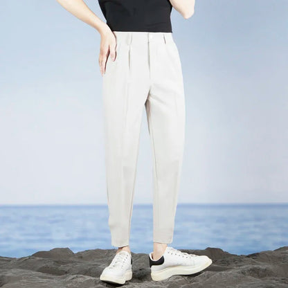 Korean Fashion Summer Men's Casual Harem Pants High Street Loose Bound Feet Sweatpants Male Black Gray White Jogging Trousers