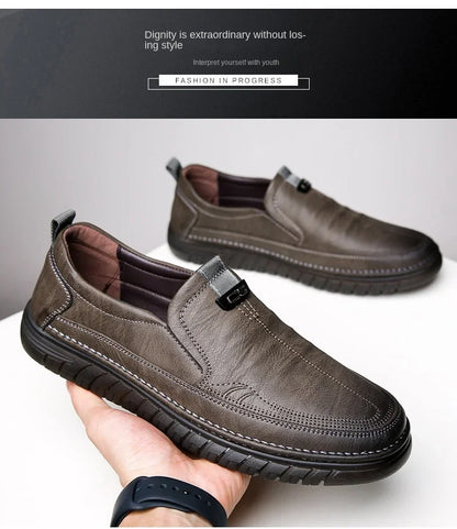 High Quality Outdoor Comfortable Fashion Soft Classic Driving Non-slip Flats Moccasin Handmade Men Cowhide Leather Casual Shoes