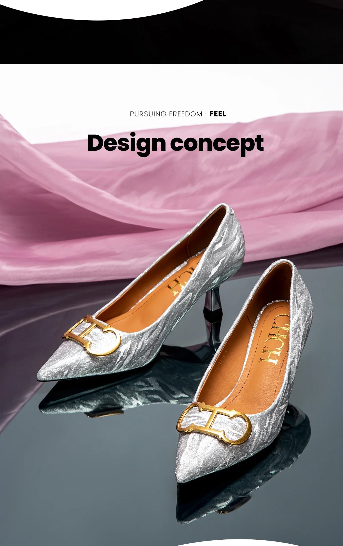 Popular Luxury Brand CHCH Women's Shoes High Heeled Leather Shoes Casual Shoes Medium Height Shoes Banquet Wedding Shoes