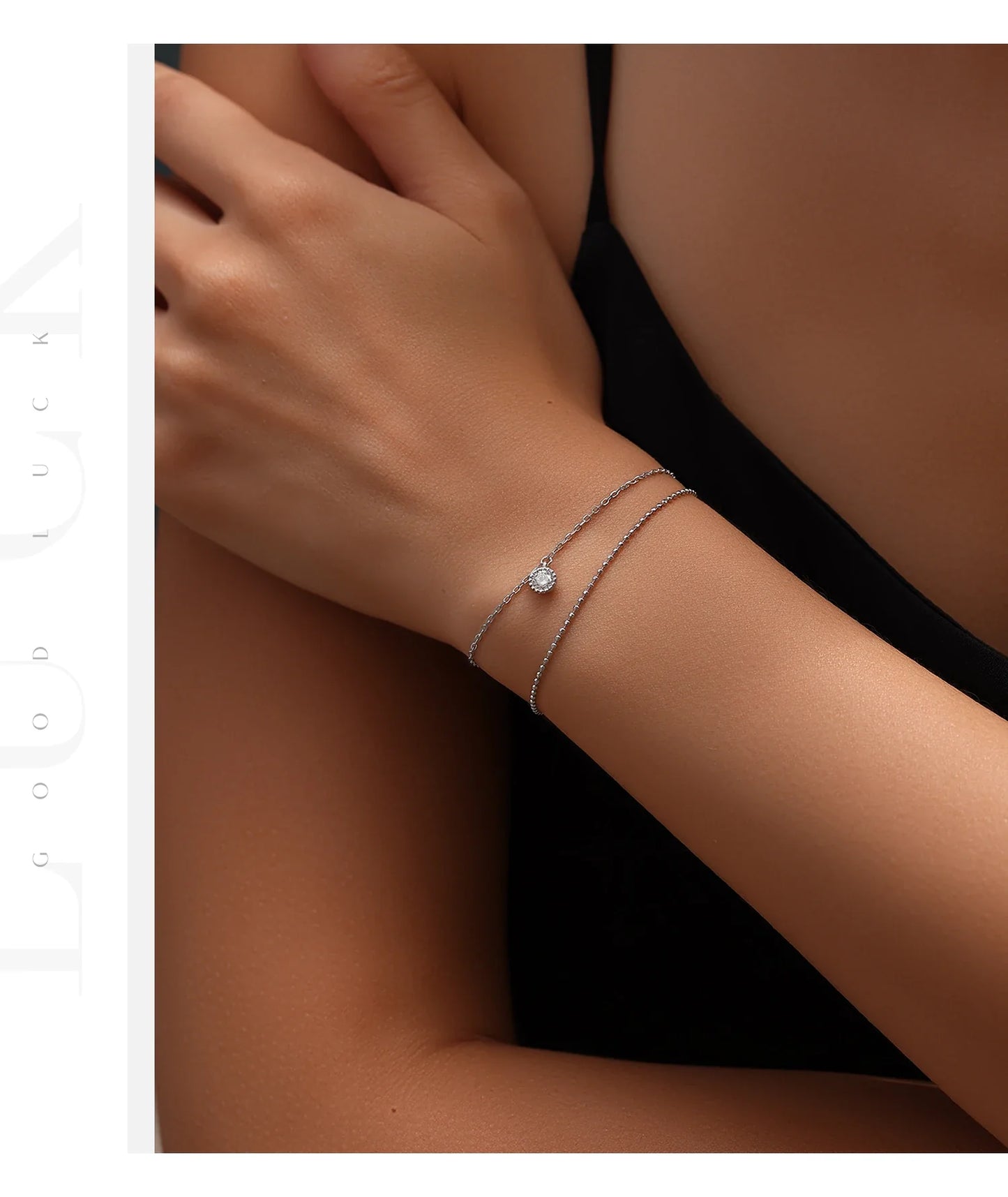 D Color Moissanite Bracelet 925 Sterling Silver Double Layer Lab Diamond Simple Bracelets For Women Fine Jewelry Gifts