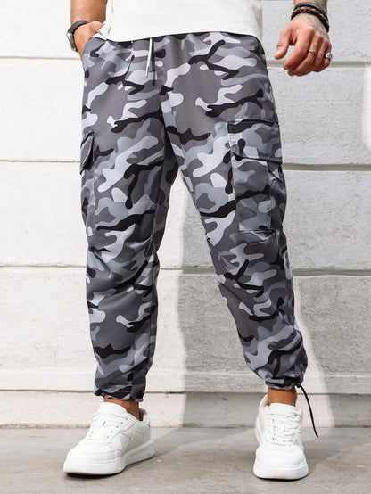 plus Size Men's Camouflage Casual Work Pants Suitable for Outdoor Streetwear Trend Long Trousers