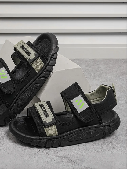 Kids'Casual Shoes Sandals EVA Summer Shoes For Boys Hook and Loop Breathable Anti-slip Thick Bottom Khaki Black Shoes Size 26-37