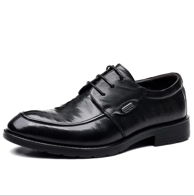 Sapatos Masculinos de Couro Genuíno – Preto/Marrom, Social de Amarrar, EU 40–48