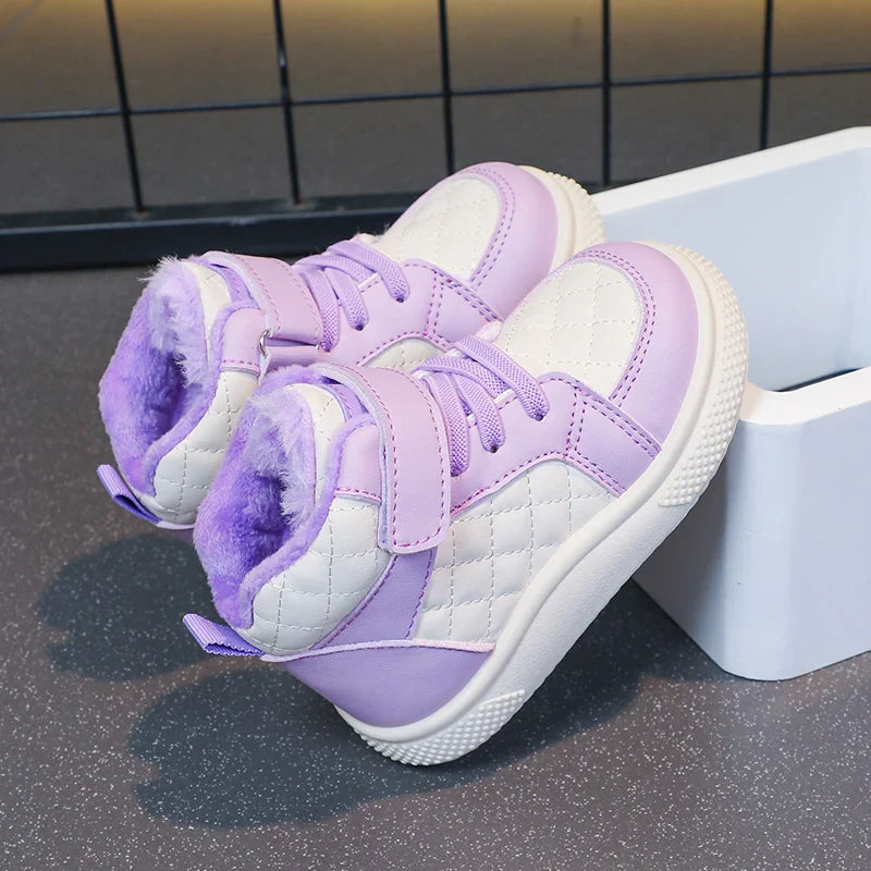 fleece lined sports shoes for boys and girls warm kids shoes for winter running sports shoes and basketball shoes