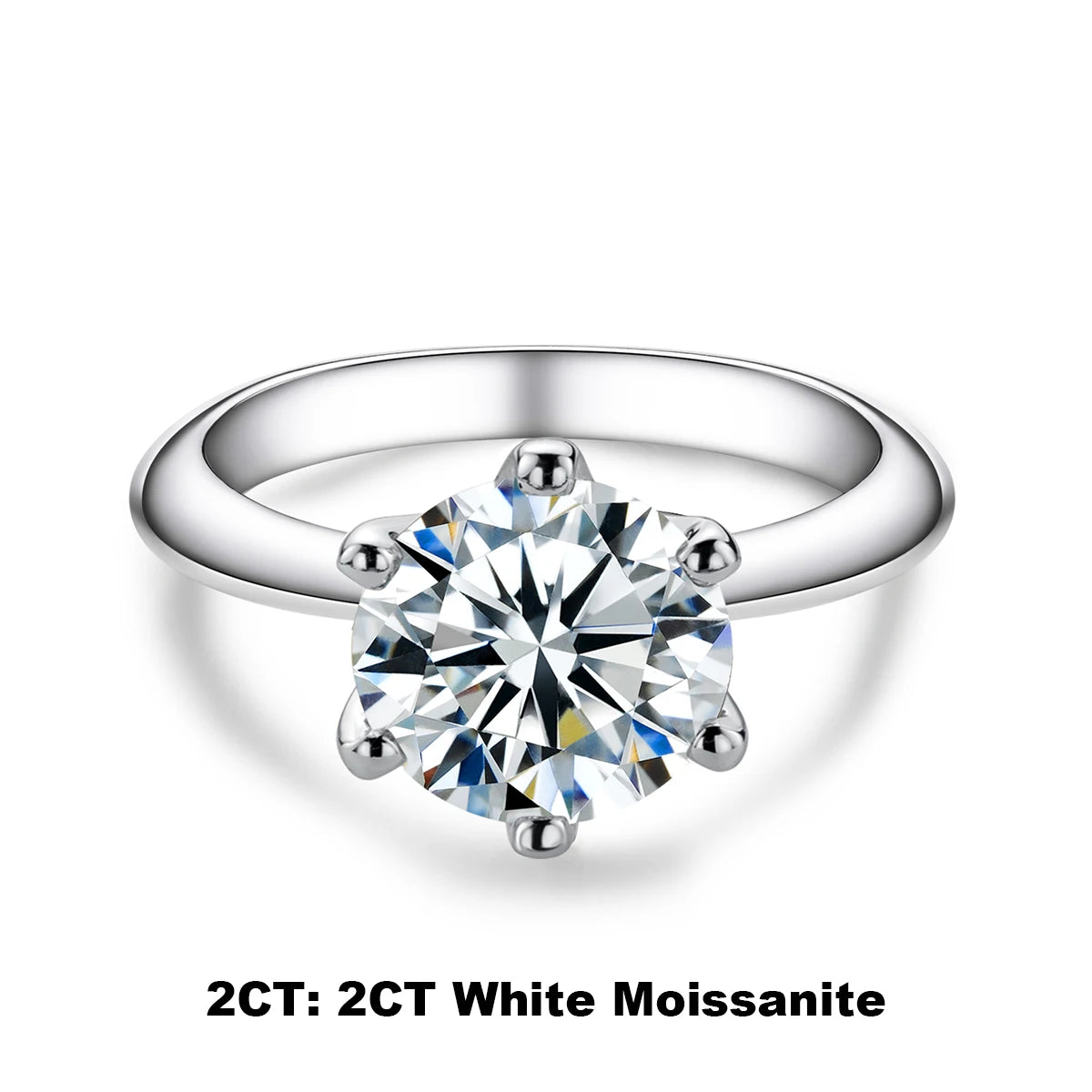 1ct 2ct 3ct 5ct D Color Moissanite Engagement  Ring for Women 925 Sterling Silver Gold Plated Solitaire Rings Wholesale
