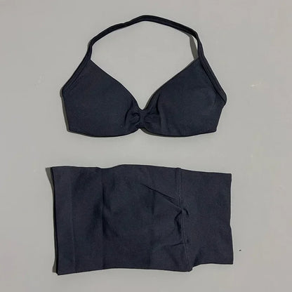 2PCS HISTELLO Sports Seamless Yoga Set Push Up Women Bra Scrunch Butt Lift Leggings Ultra Soft Comfort Yoga Workout Wear