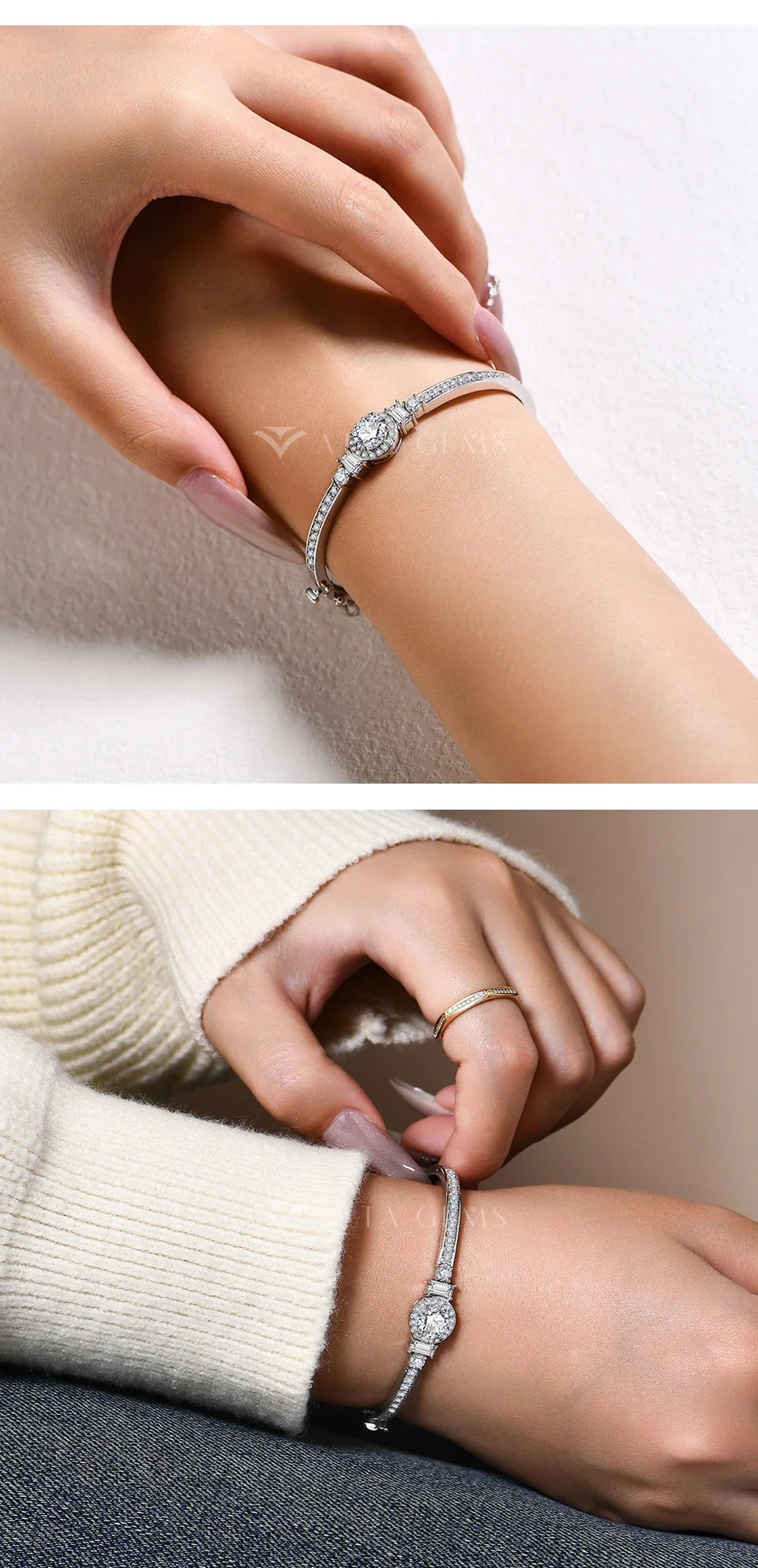 S925 Silver Moissanite Bracelets For Women Men 18K Gold Plated 4.52CTW D VVS1 Diamond Wedding Party Tennis Luxury Gifts