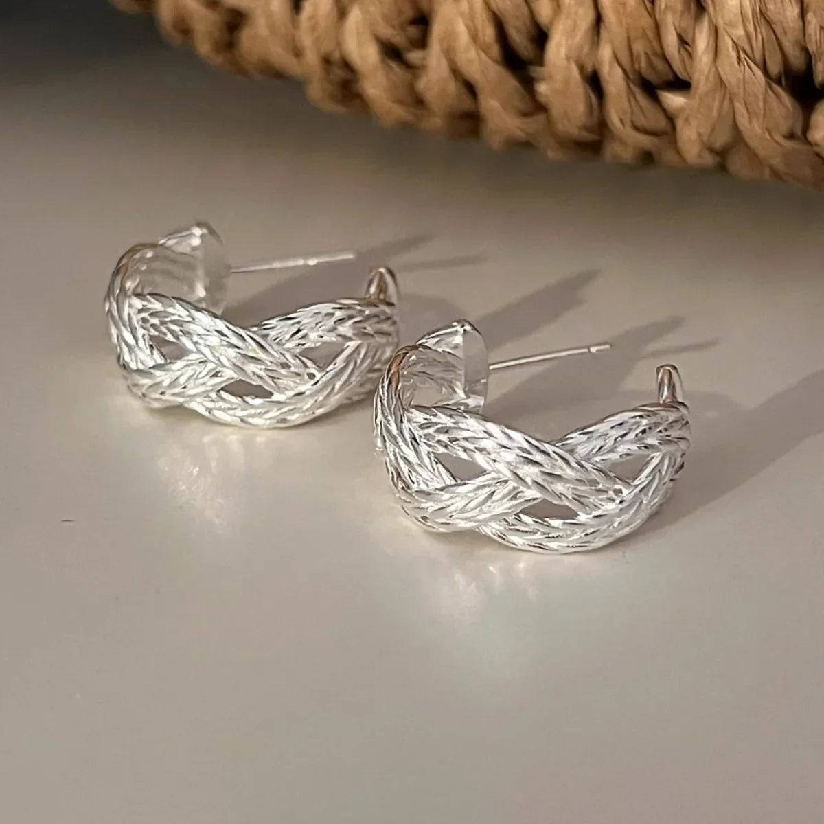 New 925 Sterling Silver Hoop Earrings Pearl Droplet Irregular Vintage Punk For Women Girl Gift Jewelry Dropshipping Wholesale
