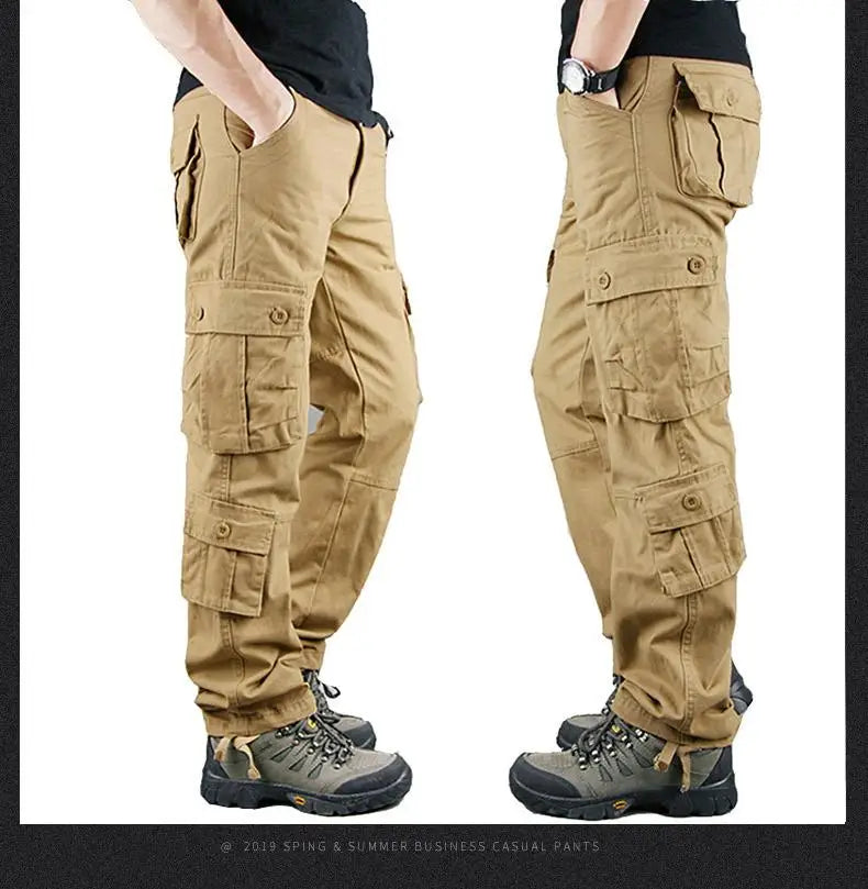 Men Pants Tactical Camouflage Overalls High Quality Cotton Multi-Pocket Trousers Sports Training Work Pants Joggers Men Clothing