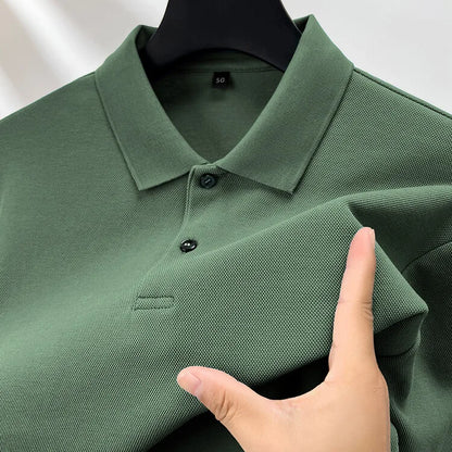 100% Cotton Polo Shirt, Four Seasons Universal  Leisure Long Sleeve, Breathable Lapels T-shirt, Perfect for Golf Sports Durable