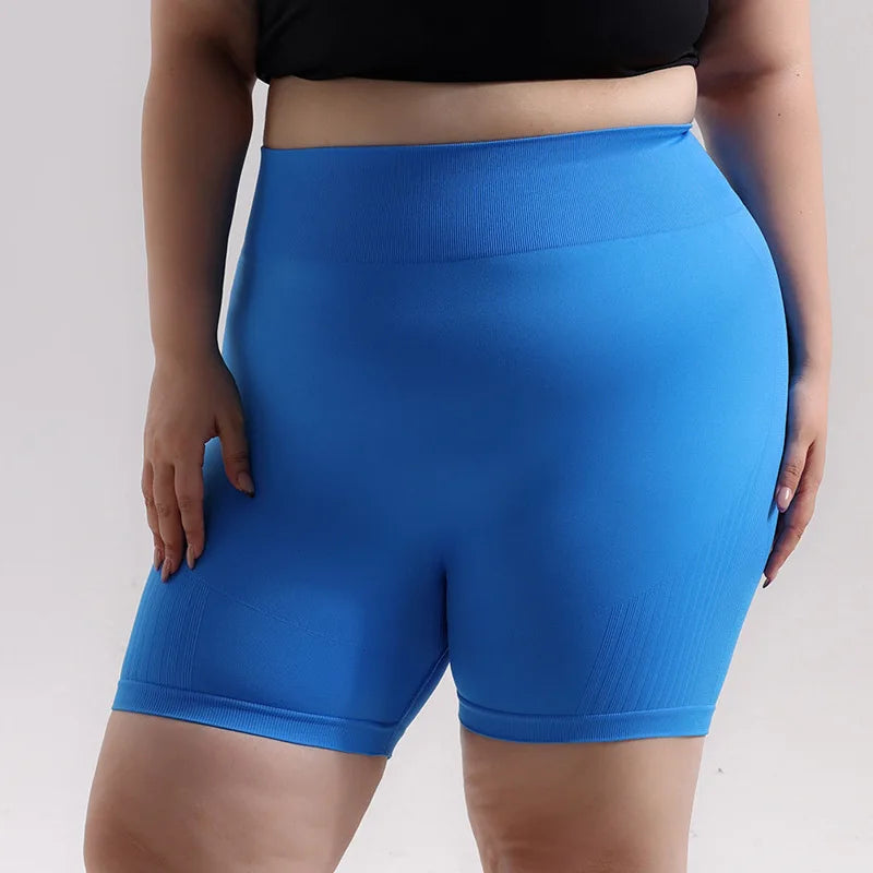 Plus Size Sports Shorts Women Seamless Skinny Shorts Outdoor Running Sexy Hip Liftting High Elastic Yoga Shorts Summer