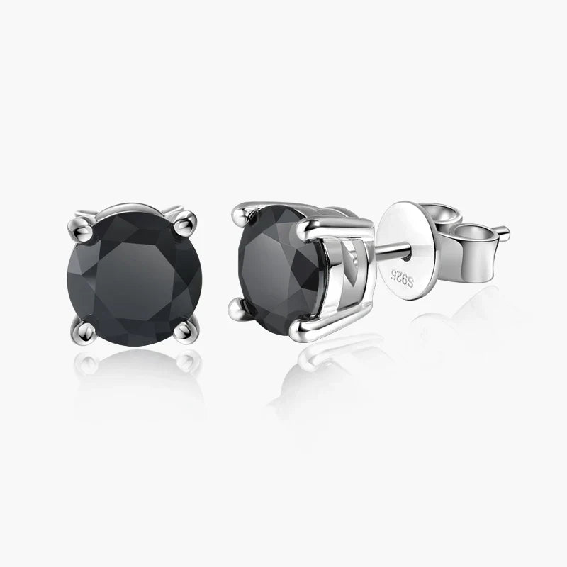 0.5/1/2 CT Real D VVS1 White Black Green Moissanite 100% 925 Sterling Silver Stud Earrings Sparking Fine Jewelry For Women