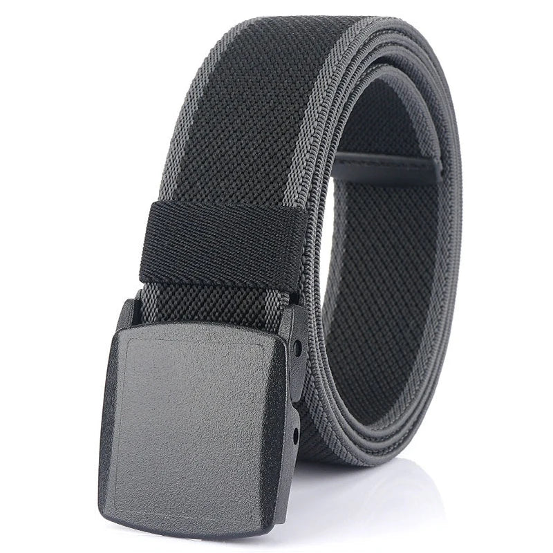 Metal Free Men's Elastic Belt Strong Engineering Plastic Quick Release Nylon Buckle Unisex Stretch Belt Outdoor Girdles