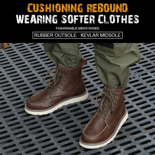Breathable Cowhide Labor Protection Shoes with Steel Toe Caps for Anti Smashing Anti Puncture Safety Shoes Wear-resistant