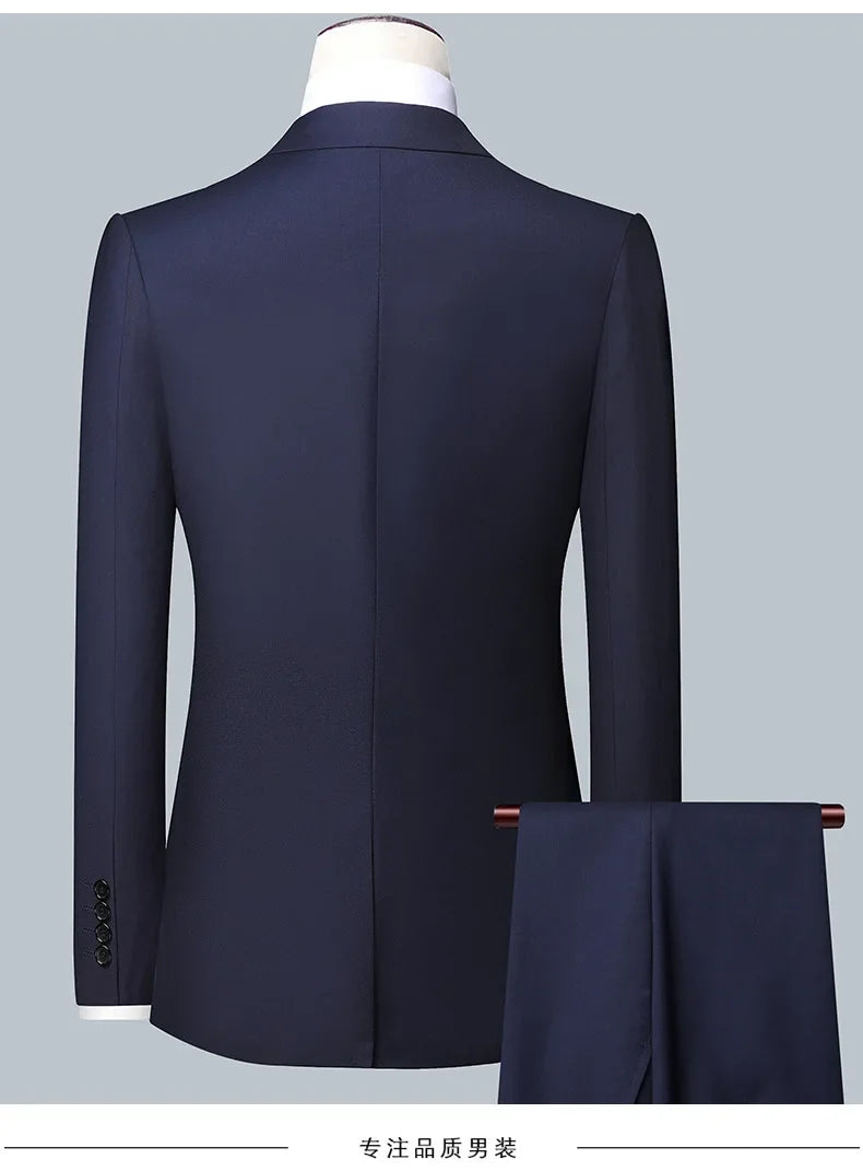 Terno Boutique Moda Masculina Negócios (Blazer + Colete + Calça) Terno Masculino Casamento Casual Profissional Formal 3 Peças M-6XL