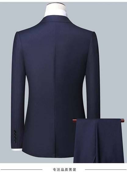 Terno Boutique Moda Masculina Negócios (Blazer + Colete + Calça) Terno Masculino Casamento Casual Profissional Formal 3 Peças M-6XL