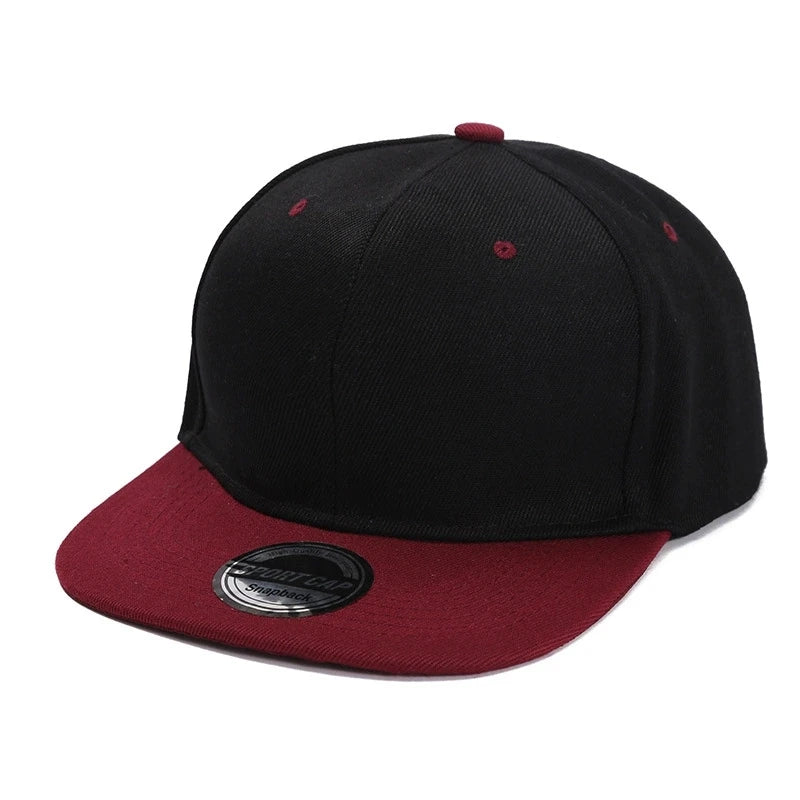 Color-Blocked Flat-Brim Baseball Cap Versatile  Sunshade and Sun Protection Hat Outdoor Fashion Unisex Street Hip-Hop Hat