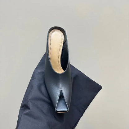 Show Style 10.5cm High Heel Fish Mouth Sandals Spring/Summer Black and White Fashion Sexy Professional Commuter Slippers Size 43