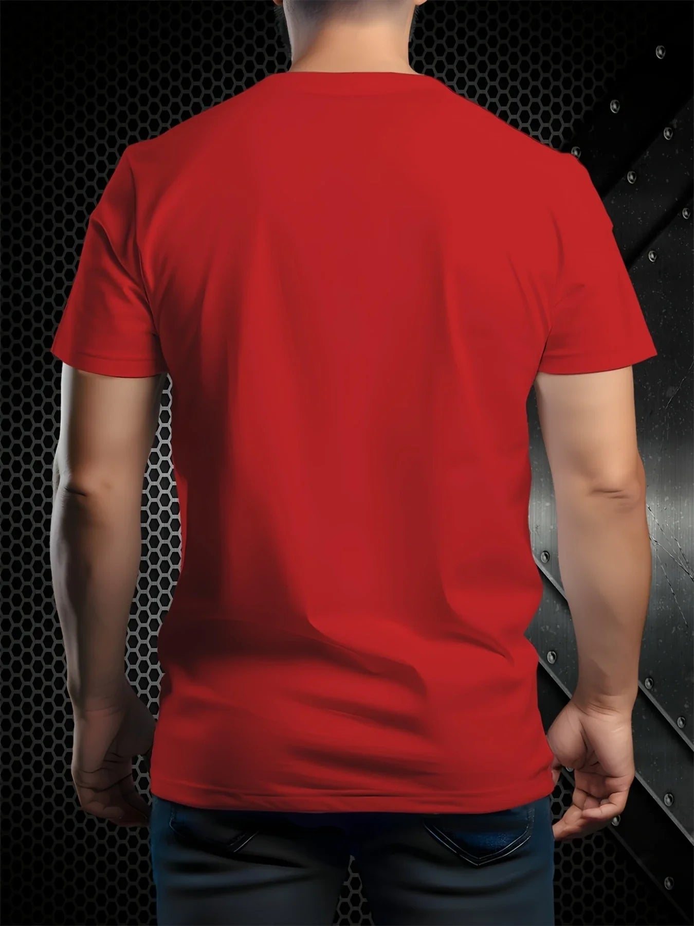 Men's Summer 100 Cotton Fashionable Casual Loose Large New York USA Letter Printed Round Neck Short Sleeve T-shirt Top