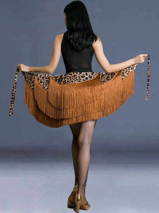 Adult Women's Latin Dance Practice Costume Skirt ter Ne Svel High Waist A-Line Long Dr Irregular Square Dance A...
