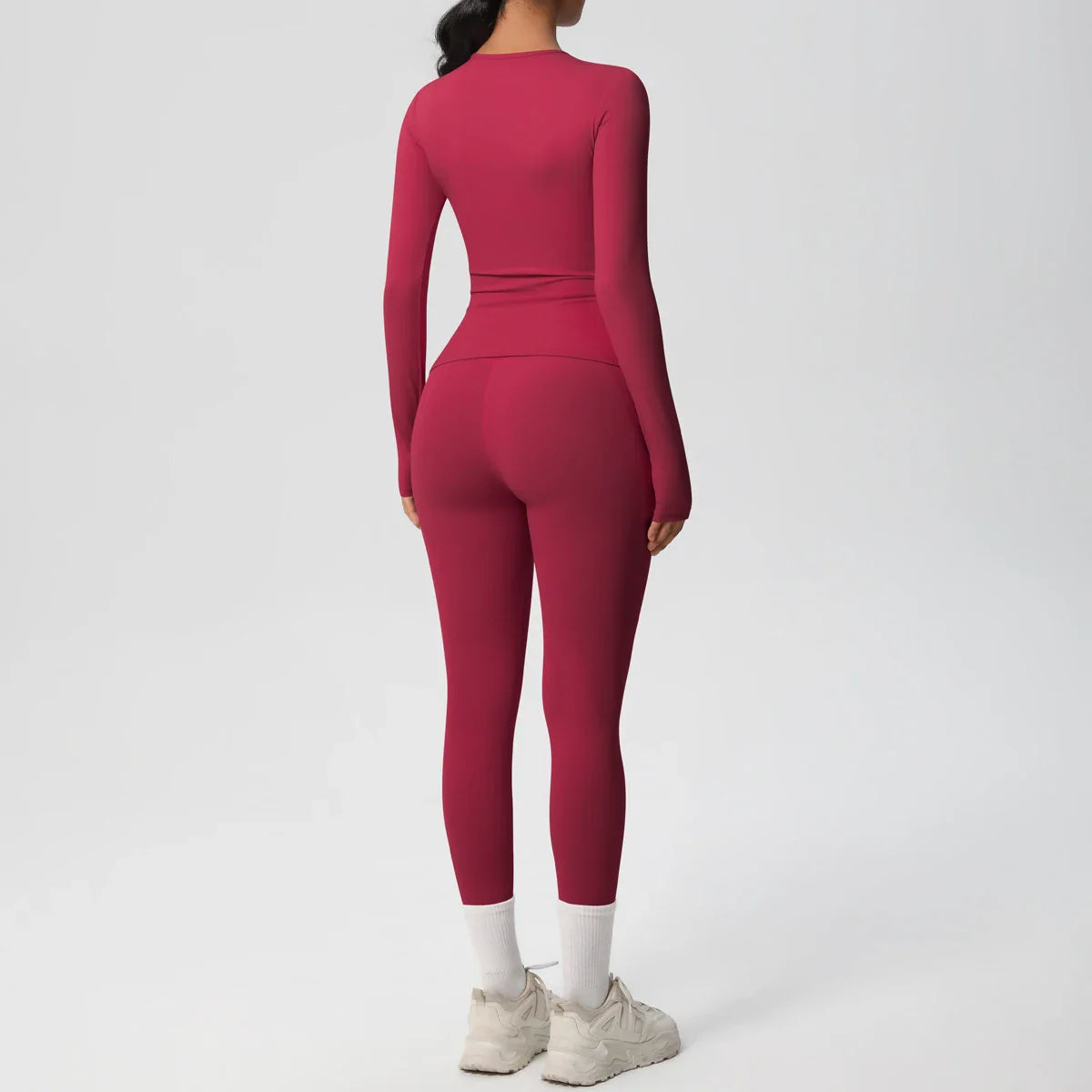 2 PCS Sportswear Yoga Set Gym Clothes Yoga Suits For Women Fitness Set Tracksuits Sports Long Sleeve Crop Top Gym Leggings