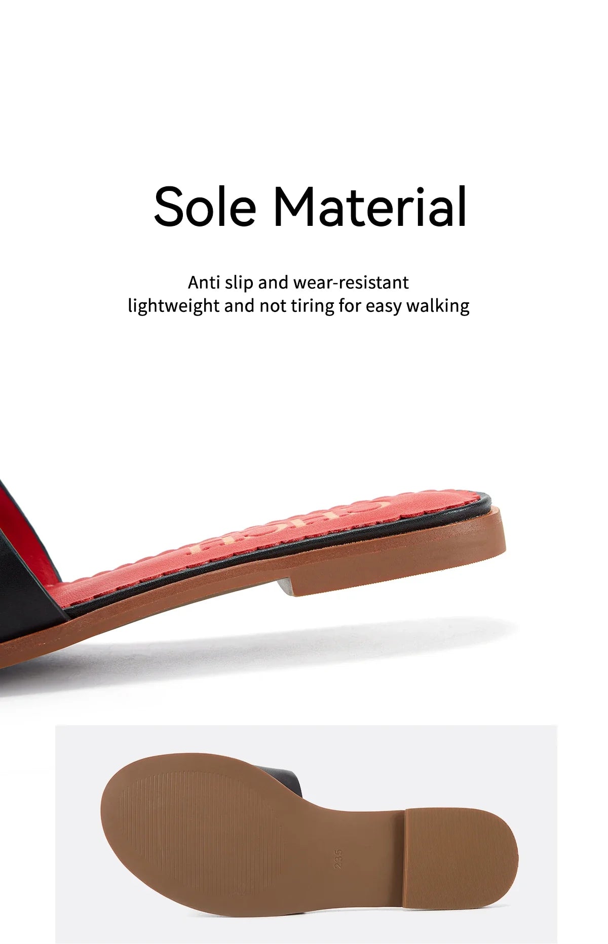 Women's Square Open Toe Heels Sandals Low Block Flat Sandals Slip Comfortable Casual Beach Shoes