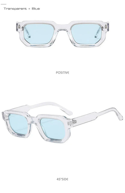Fashion Blue Square Sunglasses For Women Men Retro Luxury Designer Clear Lens Sun Glasses Shades UV400 Eyeglasses