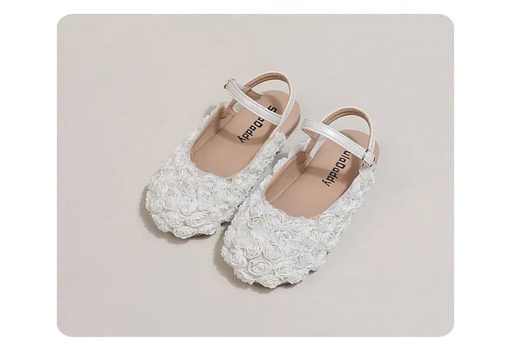 Girls Sandals Small Cute Flowers Close-toed Sandals For Girl 2025 Spring Summer Kids Flats Girls Ankle Strap Sandals