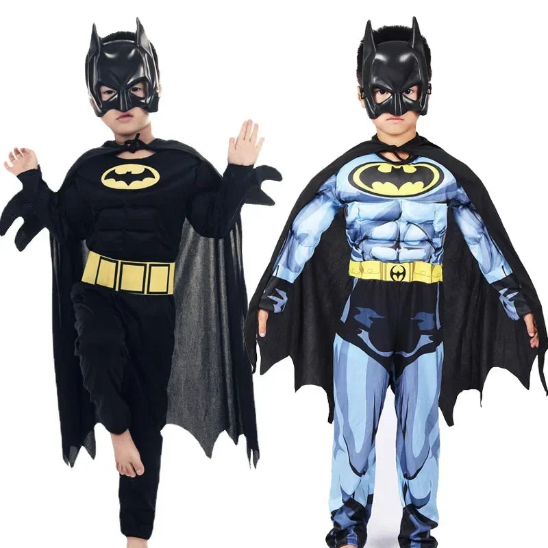 Halloween Children Boys Bat Cosplay Costume Batboy Fancy Black Superhero Cosplay Kids Costume Outfits Comic Masquerade Evening