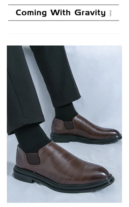Men's riding boots British low-top short leather boots men's business formal leather shoes genuine leather casual Chelsea boots