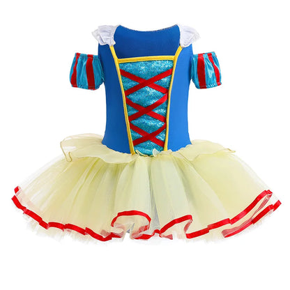 Round Yuan Girl Ballet Practice Dress Party Fancy TUTU Dress Elsa Anna Belle Alice Colorful Clothes Baby Girl Party Costumes