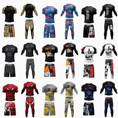 Ensembles de survêtement d'entraînement Rashguard pour enfants, combinaison de sport pour figurines, uniforme de grappin