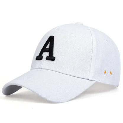 Unisex  A Letter Embroidery Baseball Cap Spring and Autumn Snapback Hat Adjustable Casual Cap Sunscreen Hat
