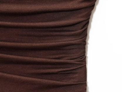 women's new dress elegant sexy off-shoulder fashion pleats details slimming strapless dress