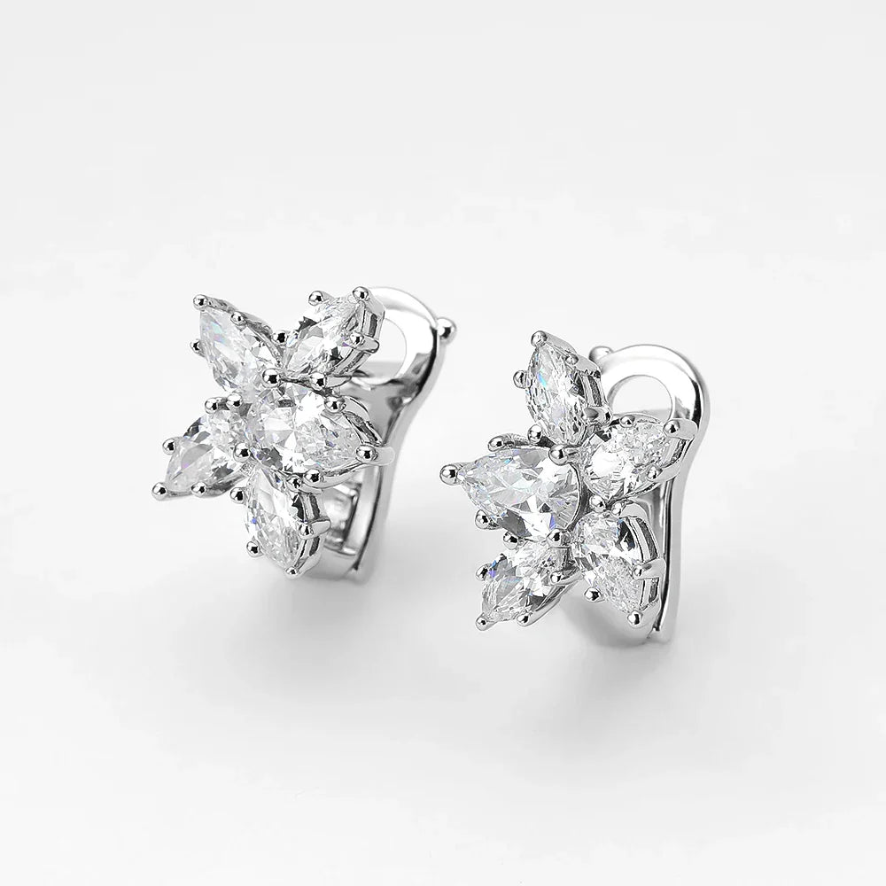100% 925 Sterling Silver Sparkling High Carbon Diamond Earrings For Women Wedding Engagement Party Fine Jewelry Wholesale