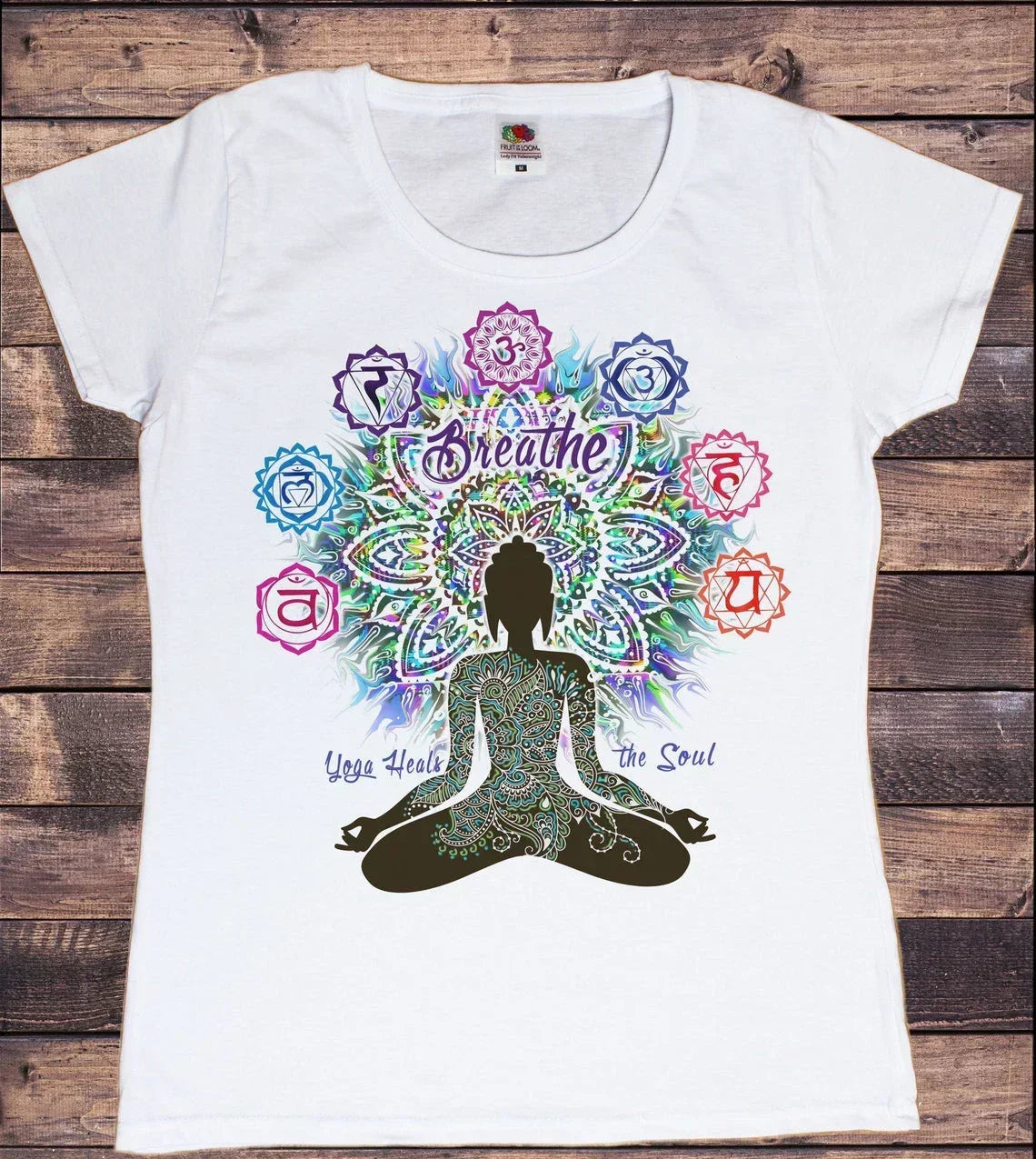 Yoga Print Tshirt Women Bird Om Aum Jade Buddha Meditation Tie Die T Shirt Femme T-Shirt Tops