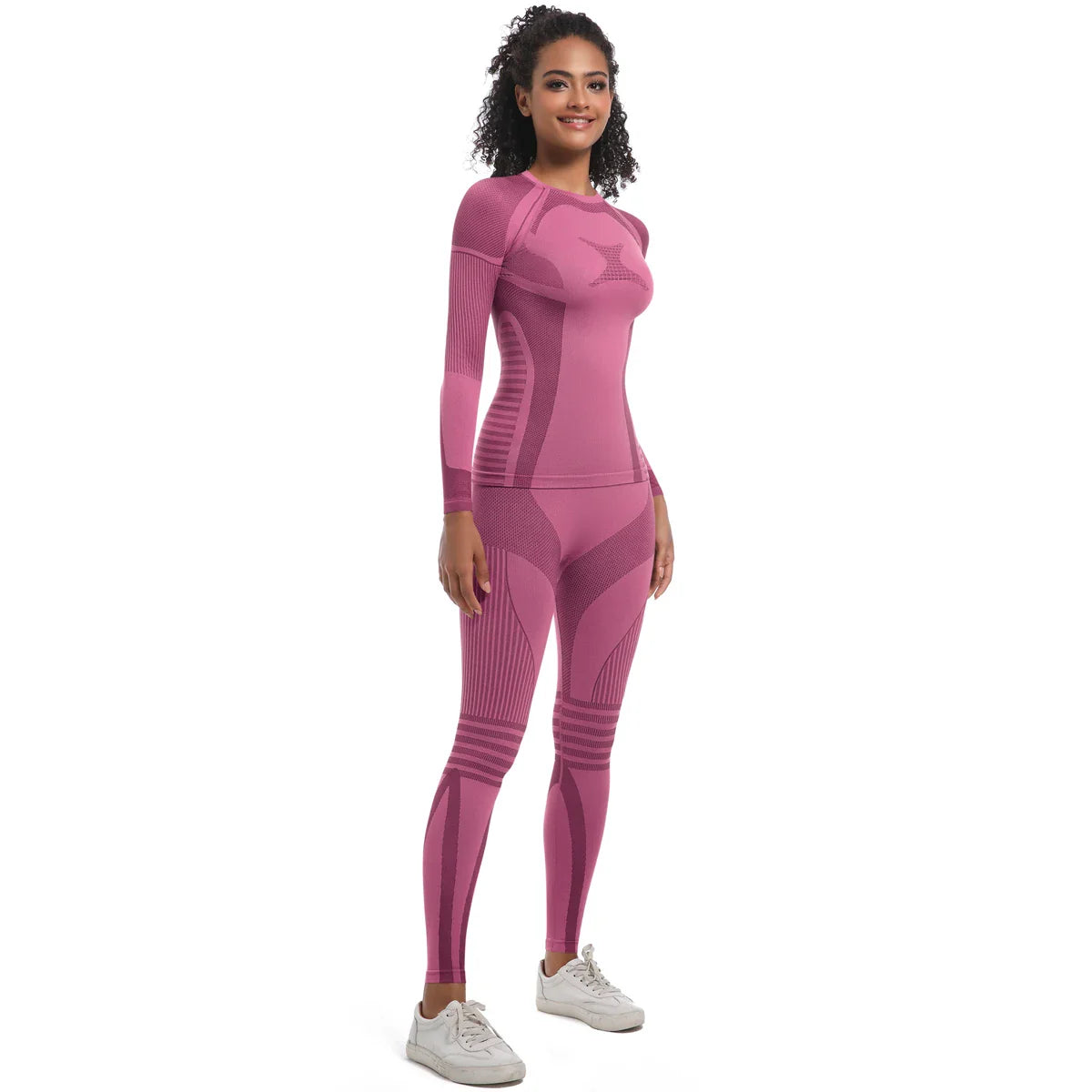 Women Skiwear Set Yoga Set Skiing Underwear Fitness Workout Thermal Gym Ski Snowboarding Running Yoga Exercise Suit Long Johns