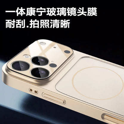 Glass For Magsafe Phone Case For iPhone 17 Air 16 15 14 13 Pro Max Magnetic Wireless Charge Armor Cover