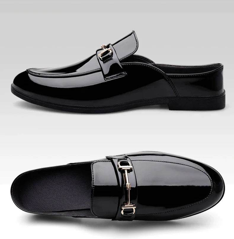Men's plus size casual leather shoes Four Seasons new outdoor anti slip comfort walking shoes business Half support leather shoe