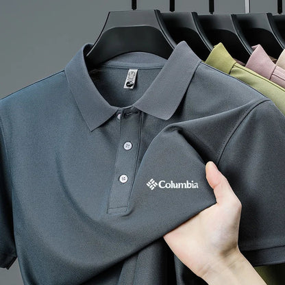 2026 new model men's golf short sleeves polo shirt lapel letter printing ventilate t-shirt business leisure exercise men's wear