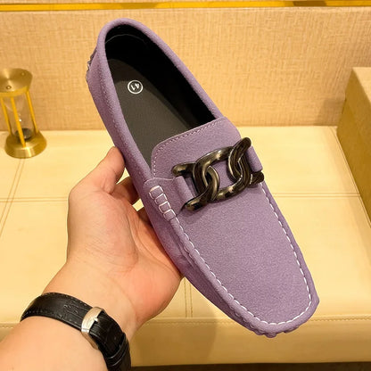 Loafers Men Big Size 48 Soft Driving Moccasins High Quality Flats Suede Leather Shoes Men Slip-on Luxury Loafers for Men