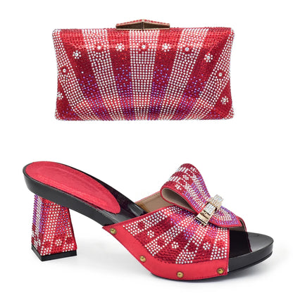 Shoe and Bag Set African Sets 2026 Fashion Gold Color Ladies Matching Shoe and Bag Set for Women Italian Ladies Shoe and Bag Set