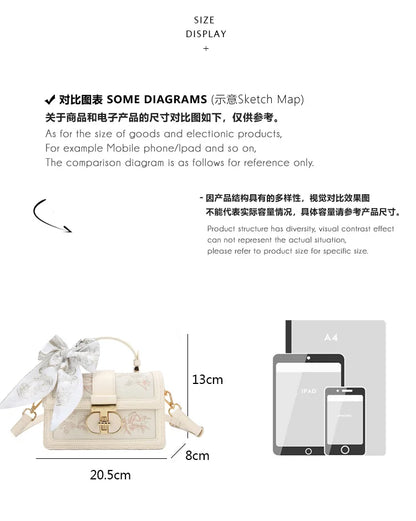 New Chinese and Luxury Makeup Bag with Charming Decoration and Scarves Women's Popular Versatile Handheld Crossbody Bag