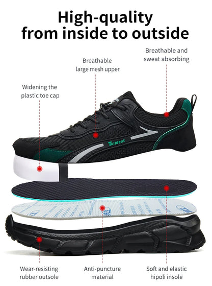 New safety shoes, puncture resistant work shoes, fashionable safety shoes, men's protective shoes, work boots