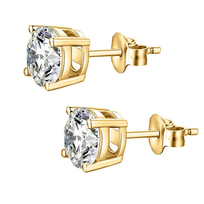 0.5-5carat Round brilliant Cut Moissanite Chain Earrings for Women Solitaire Lab Diamond Stud/Drop Earring 925 Silver with GRA