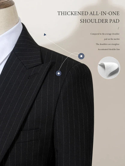 High-quality striped suits for men slim fit luxurious and elegant men's business suit 3-piece set party full men's suit
